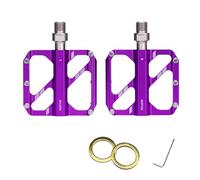 Generic Pédales de Vélo Universelles, Alliage D'aluminium Léger avec 3 Roulements et 10 Broches Antidérapantes, pour Vélos Pliants Mountain Road City (Purple)