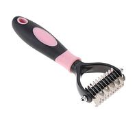 Generic Peigne à Poils D'animaux, Outil de Toilettage Professionnel à 2 Côtés pour Chiens - Acier Inoxydable Durable, Retrait Facile des Nœuds, adapté aux Peaux Sensibles (PINK)