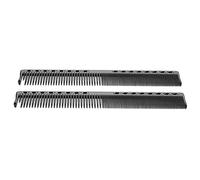 Generic Peigne de Coupe de Cheveux Professionnel en Acier Inoxydable, Outil de Coiffure Léger pour Salon de Coiffure, 2 Pièces, doré (BLACK)
