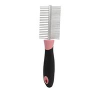 Generic Peigne Double Face en Acier Inoxydable pour Animaux de Compagnie, Dents Solides pour un Peignage Doux et une élimination des Puces pour Chats et Chiens, 7,3 X 2 Pouces (PINK)