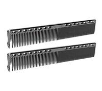 Generic Peigne Métallique pour Hommes, Peigne de Coiffeur 2pcs en Acier Inoxydable Professionnel 20 X 2,8 Cm avec Dents Denses et Clairsemées pour le Salon et la Maison (BLACK)