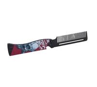 Generic Peigne Pliant Robuste, Peigne de Poche en Métal Antistatique, à Barbe élégant, Rembourrage de Bas Parfait (Grande taille)