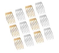 Generic Peignes à Cheveux Argentés 5 Dents Lot de 100 Pièces pour Fabrication D’accessoires Coiffure Mariage Diy, Petits Peignes Métalliques Légers pour Voiles et Chignons,