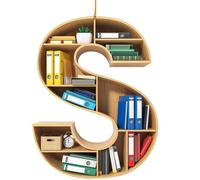 Generic Pendentif de Noël en acrylique avec lettre de l'alphabet S pour bibliothèque