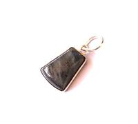 Generic Pendentif labradorite naturelle, pendentif plaqué argent, pendentif fait main, pendentif de guérison, 15 x 21 mm, gris, 15 x 21 - Labra-trape