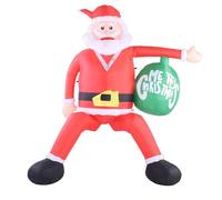 Generic Père Noël Gonflable de Noël de 2,4 M, Polyester Indéchirable, Résistant à la Décoloration, au Vent, avec Lumières LED Ultra Lumineuses, pour Décorations de Fête en Plein (Prise UE 220-240v)