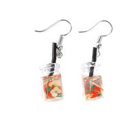Generic Perle lait thé fruits personnalité boucles d'oreilles goutte japonais amusant oreille crochet petites boucles d'oreilles pour femmes femme cadeauAgile et professionnel.