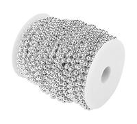 Generic Perles d'arbre de Noël, Perles de d'or pour l'Imitation de Noël Imitation Garland String Mariage Party Decoration Electroplaste Garland Spool Corde (SILVER)