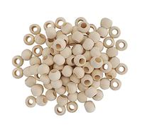 Generic Perles en Bois à Trou Rond 100 Pièces, Perles D'espacement Respectueuses de L'environnement pour la Fabrication de Colliers, Décorations de Vêtements pour les Personnes Créatives