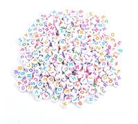 Generic Perles Rondes de L'alphabet en Acrylique, 500 Pièces, 7 Couleurs, Perles de Lettres DIY pour Bracelet et Collier, Idéales pour les écoles Maternelles