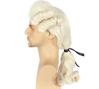 Generic Perruque bouclée d'avocat baroque, perruque de seigneur juge poète, perruque de Costume de Cosplay d'halloween, perruque de déguisement drôle pour fête