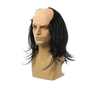 Generic Perruque Chauve, Perruque pour Soirée Costumée, Perruque Confortable pour Un Savant Fou Chauve, Cosplay D'Halloween pour Spectacles, Rendez-vous, cheveux raides noirs