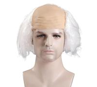 Generic Perruque Chauve, Perruque pour Soirée Costumée, Perruque Confortable pour Un Savant Fou Chauve, Cosplay D'Halloween pour Spectacles, Rendez-vous, blanc