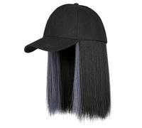 Generic Perruque de Cheveux Courts et Raides Précis Casquette de Perruque en Soie Haute Température pour Femme Casquette de Baseball avec Circonférence du Capuchon Réglable D'aspect Naturel pour un