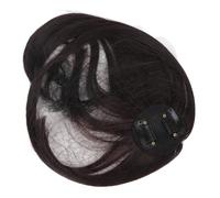 Generic Perruque French Bang élégante Ronde 3D Marron foncé avec Pince à Cheveux pour Femme, Facile à Utiliser et Respirante pour les Visages Ovales, Ronds et Longs