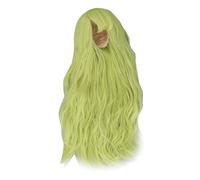 Generic Perruque Longue de Poupée en Soie Douce avec Frange Plate pour Poupées Articulées, Cheveux Artificiels Verts 1 Pièce (1/3 22-23 cm de tour de tête)