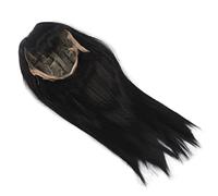 Generic Perruque Longue et Lisse pour Enfants, Frange Noire, Cheveux de Remplacement Complets pour Filles de 3 à 8 Ans, Costume de Fête