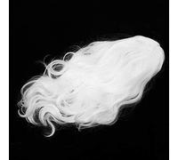 Generic Perruque Ondulée Bouclée du Père Noël pour la Fête de Noël, Perruque de Cosplay Blanche Longue de Cheveux Synthétiques à Haute Température pour Adultes