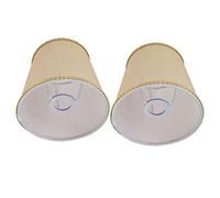Generic Petit Abat-jour élégant en Beige avec Bordure Dorée pour Ampoules E14, Parfait pour la Décoration de Chambre à Coucher, D'étude et D'hôtel, Paquet de 2