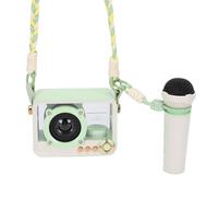 Generic Petite Machine de karaoké, Haut-Parleur Bluetooth pour Adultes et Enfants, Haut-Parleur Bluetooth Transparent Portable et Ensemble de Microphone pour Fête à la Maison, Son HiFi (Green)