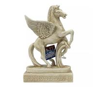 Generic Petite statue de Pégase grimpant en plâtre dur Mythologie grecque Beige
