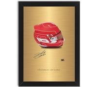 Generic Photo dédicacée du casque Charles Leclerc 2023 A4 encadrée #2