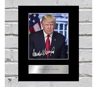 Generic Photo pré-imprimée signée de Donald Trump - Photo encadrée - #11 - Plaque imprimée avec autographe
