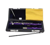 Generic Piccolo En Do Majeur avec étui Rigide et Kit de Nettoyage, Instrument à Vent En Bois à 16 Trous, Idéal pour La Scène, Les Débutants, Les Enfants et Le, VIOLET