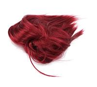 Generic Pièce de Cheveux épaisse et Désordonnée pour Femmes et Filles, Extension de Chouchous Synthétiques pour la Vie Quotidienne, Matériau Métallique Haute Température (Q17-Burg#)