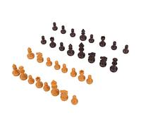 Generic Pièces D'échecs Uniquement, Mini Jeu de Remplacement pour la Détente et Les Fêtes avec 32 Pièces en Plastique PS, Hauteur King de 49 Mm (Couleur du Bois)