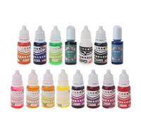 Generic Pigment de résine de silicone, 15 couleurs, 10 g chacune, teinture liquide pour bijoux, loisirs créatifs, loisirs créatifs