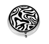 Generic Pilulier rond à 3 compartiments avec impression 3D pour sac à main et poche, mini pilulier en métal