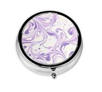 Generic Pilulier rond à 3 compartiments pour sac à main et poche en métal Violet