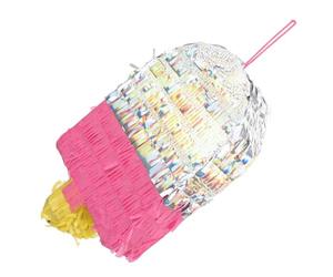 Generic Piñata Remplie en Papier Forme de Crème Glacée pour Décoration Anniversaire Fille Ambiance Estivale Forte pour Fête en Bord de Mer
