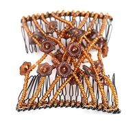 Generic Pince à Cheveux en Perles de Fleurs Extensibles pour Dames élégantes, Coiffure de Fête dans les Types de Cheveux pour de Belles Coiffures de les Jours (Café)