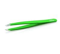 Generic Pince à épiler à sourcils en acier inoxydable avec extrémité oblique - Vert