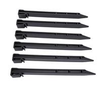 Generic Piquets de Sol en Plastique 54 Pièces pour Piquets d'ancrage Stables de Pelouse et de Jardin avec Conception D'épine en Plastique Noir Durable pour Une Utilisation en Extérieur