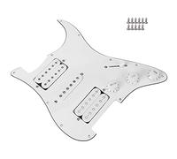 Generic Planche de Guitare électrique avec Micro Humbucker Robuste pour Guitares électriques ST/SQ, Jeu de Pickguard précâblé chargé en Blanc, 11 Vis Incluses (WHITE)