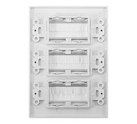 Generic Plaque Murale à Brosse, Couvercle de Prise Multimédia Efficacement Anti-poussière pour le Bureau à Domicile 4.5 "x 6.5" ABS Blanc 1 Paquet (Trois bouches)