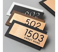 Generic Plaque nominative 3D en acrylique, noir et or, police moderne - Nom de rue, numéro de maison et panneau d'adresse de magasin personnalisé