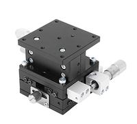 Generic Plate-forme de Coupe Linéaire Manuelle avec Rail Transversal, Entraînement à 3 Axes à Charge élevée pour équipement de Test et Positionnement de Précision, Alliage D'aluminium Noir 60 X 60 Mm