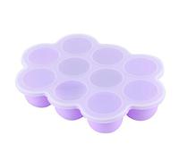 Generic Plateau de Congélation Alimentaire Réutilisable en Silicone avec Couvercle, 10 Trous, Idéal pour la Fabrication D'aliments pour Bébés, Couleur Violette (PURPLE)
