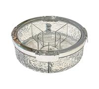 Generic Plateau de Rangement Compartimenté avec Couvercle et Poignée. Boîte de Rangement Idéale pour Les En-cas, Les Fruits, Les Gâteaux et, Argent Transparent