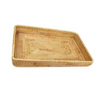 Generic Plateau de Service en Rotin tissé à la Main pour L'organisation et Le Rangement de la Table dans Le Salon, la Salle à Manger ou la Chambre à Coucher, Petit 7,9 X 4,3 X 1,6 Pouces (L)