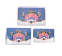 Generic Plateau de Service, Plateau de Fruits 3pcs Mélamine de qualité Alimentaire pour l'apéritif (PURPLE)