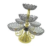 Generic Plateau Tournant à Cinq Compartiments pour Les Collations, Plateau de Rangement pour Fruits, Bols de Service Compartimentés, Assiette à Fleurs, Constr, Gris, 6 Plateaux