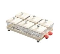 Generic Plateaux de Service Compartimentés, Plateau à Bonbons et à Grignoter, Organisateur Sec Moderne et Polyvalent pour Fêtes et Réunions, 6 Pièces Blanches