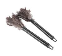 Generic Plumeau D'autruche de qualité Supérieure avec Poteau élastique Rétractable pour Un Nettoyage soigné de la Maison 41x3x3cm 2 Pièces