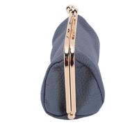 Generic Pochette Cosmétique Compacte à Fermoir avec Miroir, Idéale pour Les Retouches Quotidiennes et Les Voyages pour Femmes en Cuir PU (Blue)