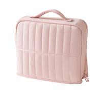 Generic Pochette de maquillage en nylon léger et portable de grande capacité, cadeau pour filles, maman, amie, sœur, demoiselle d'honneur, rose, 9.45x7.87x3.15inch, Minimaliste